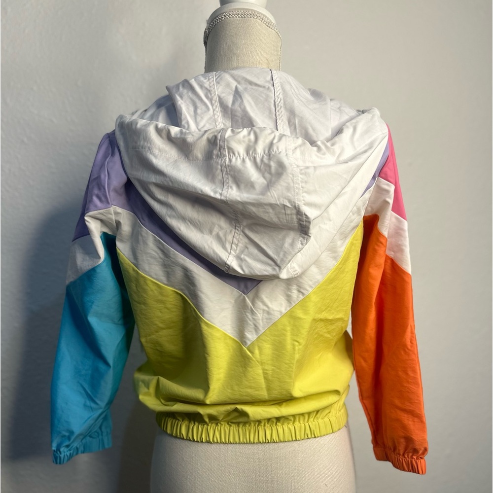 Kids Retro Windbreaker Colorful Zip Up